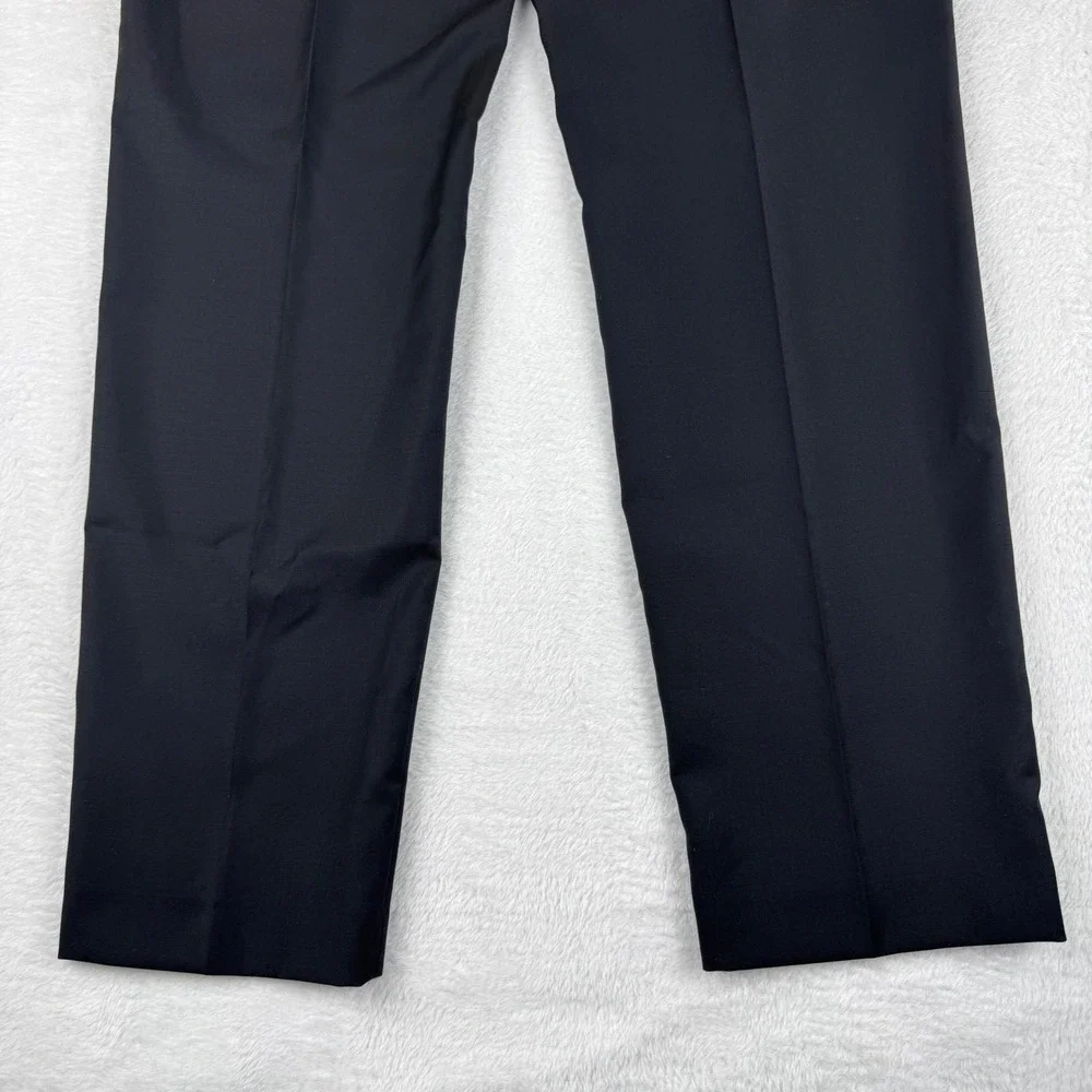 Lauren Ralph Lauren Dress Pants Mens 34x32 Black 100% Wool Natural Stretch Flat